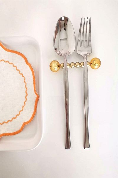 Emtory Home 6 Pieces Modern Golden Rod Fork Spoon Knife Serving Presentation Rests