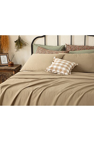 English Home Genesis Soft Touch Beige Single Pique Set - 150x220 cm