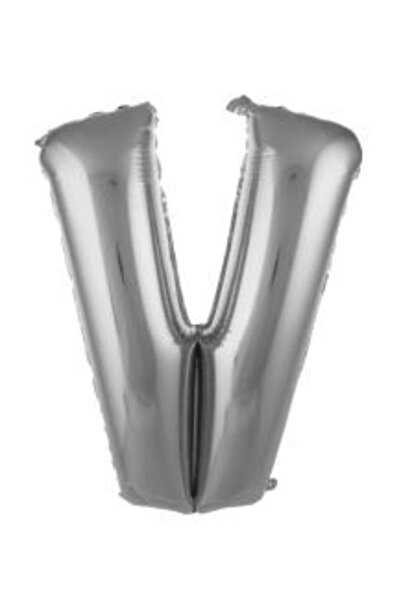 Çılgıntrend بالون فويل فضي بحرف V مقاس 34 بوصة Inc 76 سم
