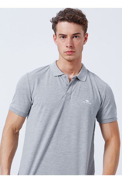 Lee Cooper Polo T-shirt, Xl, Gray Melange
