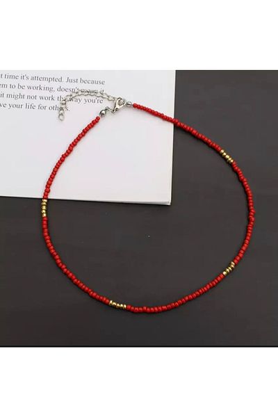 Atelier Çağla Red Bead Detailed Necklace