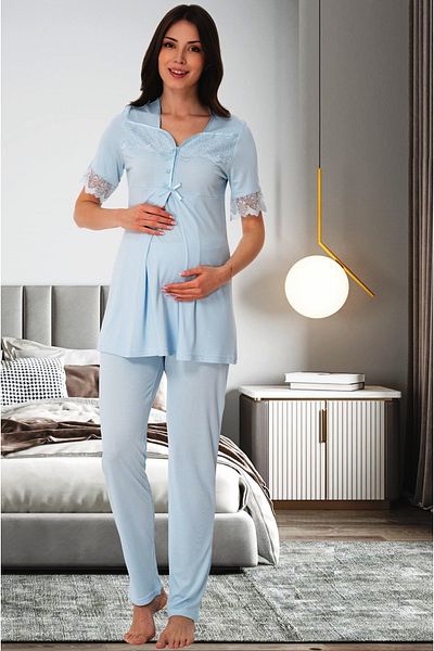 by İGP Set de pijamale cu mânecă scurtă pentru gravidă pentru gravidă