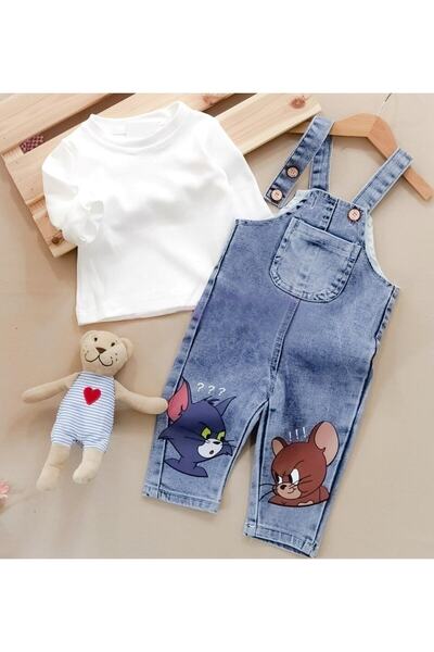 Bambabiy Kirazbebe Unısex Cep Detaylı Kot Slopet