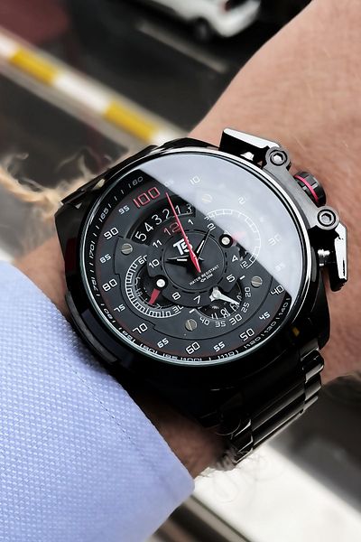 T5 Saat 3 Atm Waterproof Men's Wristwatch - Black Steel Cord Bracelet Wlg268