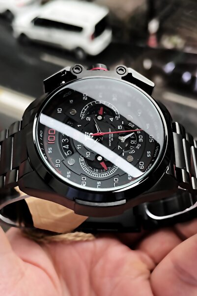 T5 Saat Erkek Kol Saati 3 Atm Su Geçirmez Siyah Renk Çelik Kordon Bileklik Wlg268