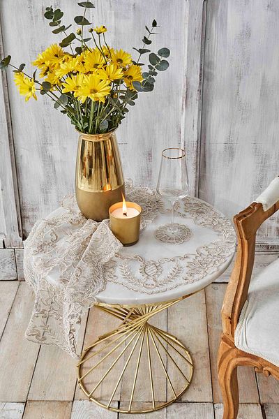 Karaca Home Set de sufragerie brodat Dolores bej 15 piese