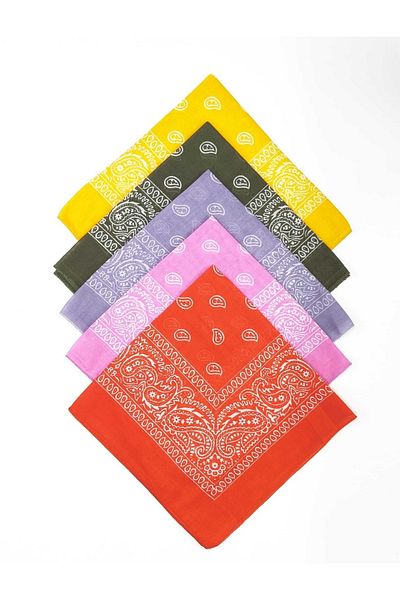 Fular Marketi 5 Pieces Ethnic Patterned Cotton Scarf