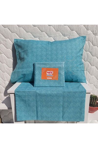Mef Collection Husă de pernă țesătă Husă cu model perie Verde apă 50x70 cm Pachet de 2