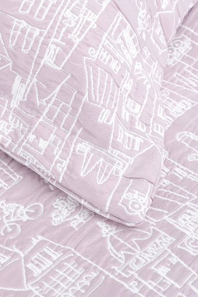 Karaca Home Oraș, Set cuvertură de pat, Single, Liliac