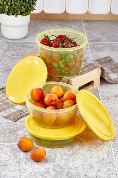 Poomy مجموعة حاويات تخزين مكونة من 3 قطع - مجموعة حاويات تخزين ملونة شفافة - ...