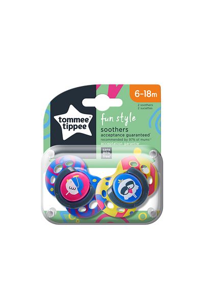 tommee tippee 6-18 Months Yellow Fun Pacifier 2X