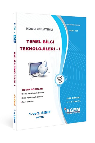 AÖF 1. Sınıf Temel Bilgi Teknolojileri Güz Dönemi 1. Yarıyıl Konu Anlatımlı Soru Bankası