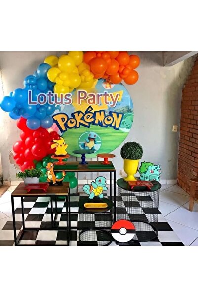 LOTUS PARTY 50 Pieces - Pokemon Themed Balloon Chain Set ( Red - Blue - Yello...