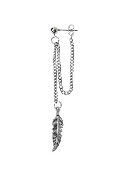 TÜKKAN ACCESSORİES K-pop 316l Çelik Sarkaç Tüy Figür Küpe 1(adet) Gothic Punk...