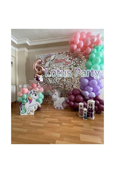 LOTUS PARTY 100 komada - Set lančića za balone sa temom jednoroga (roza - men...