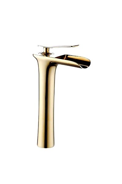 Fause High Bowl Sink Faucet Waterfall Gold Gold Ksl102-g