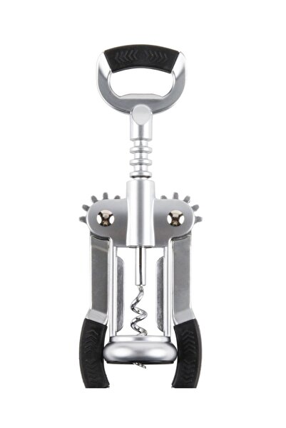 Kitchen Design Lab Siyah Silikon Tutacaklı Tirbüşon Şişe Açacağı Paslanmaz Çelik