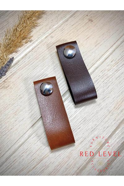 Red Level Mâner de lux modern rustic - Mâner de mobilier pentru sertar dulap de bucătărie din piele maro deschis