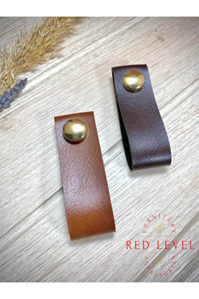 Red Level Açık Kahve Deri Düğme Kulp Modelleri Lüks Modern Country Mutfak Dol...