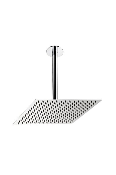 Fause Ankastre Duş Başlığı Borulu Kare Slim Metal 30x30 Cm Tavandan