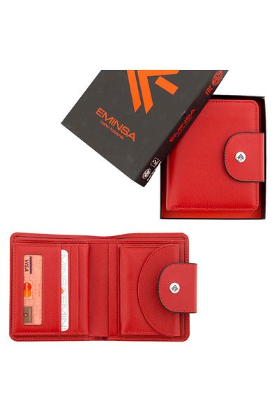 Eminsa Red Genuine Leather Women's Wallet