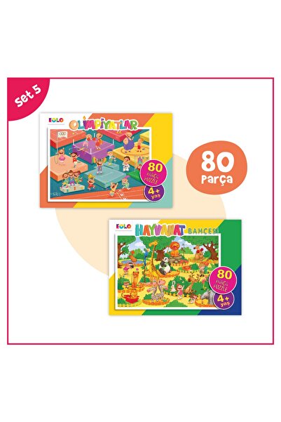 Eolo Yayıncılık 4 Yaş Puzzle Hayvanat Bahçesi & Olimpiyatlar