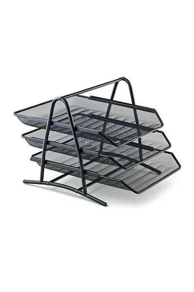 Stilo Black Metal Document Shelf - Pack of 3