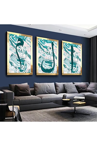 Zevahir Mobilya Dekorasyon Gold Mirrored Plexi Framed Elif Lam Mim Religious ...