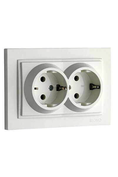 MONO Despina 2li Sıva Altı Topraklı Priz Krem