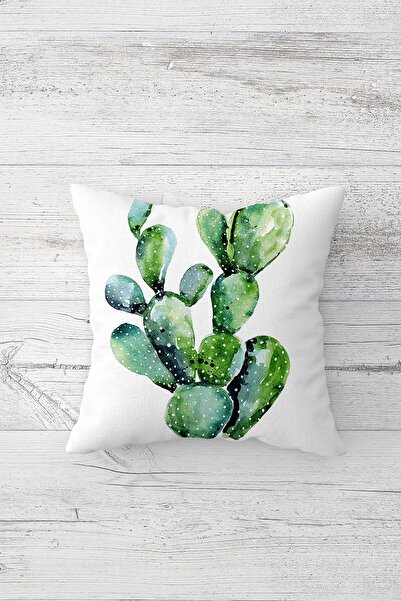 Pelangi غطاء وسادة بسحاب مخفي مطبوع على الوجهين من الصبار الأخضر، غطاء وسادة ...