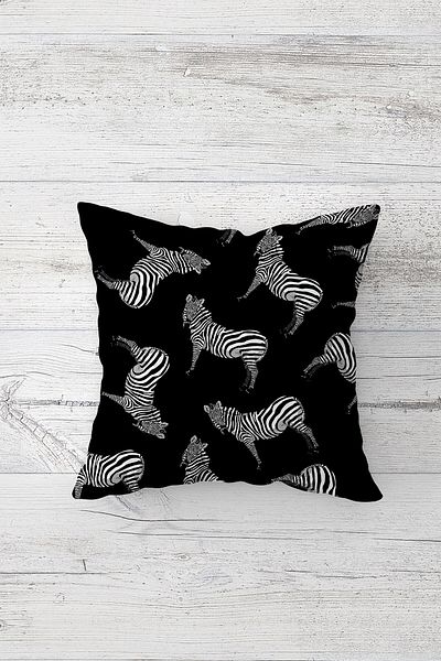 on the clouds Zebra Patterned Double Sided Printed Hidden Zippered Pillowcase Throw Pillow Seat Pillowcase