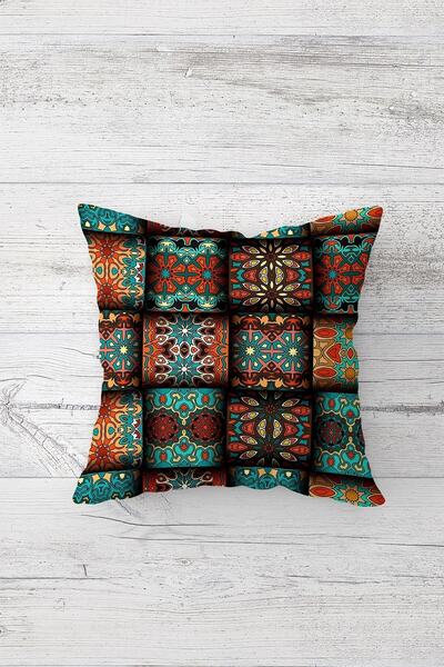 on the clouds Etnik Desen Çift Tarafı Baskılı Gizli Fermuarlı Yastık Kılıfı K...