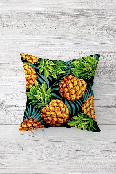 on the clouds Colorful Pineapple Patterned Double Sided Printed Hidden Zippered Pillowcase Throw Pillow Seat Pillowcase