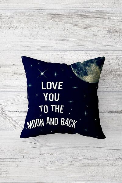 on the clouds Love You To The Moon And Back Μονόπλευρη εκτύπωση Μαξιλαροθήκη με κρυφό φερμουάρ Μαξιλαροθήκη για μαξιλάρι