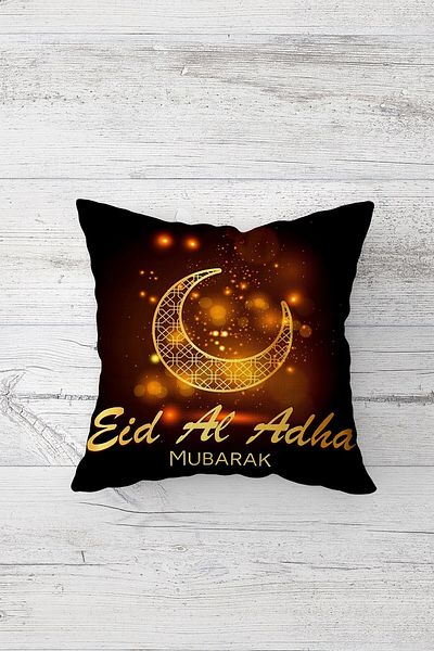 on the clouds Gold Moon Ramadan Husă de pernă cu fermoar ascuns imprimată pe o parte Husă de pernă