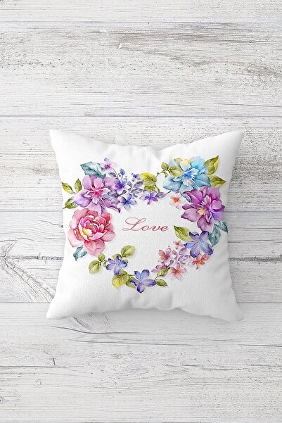 Pelangi إطار الأزهار منقوشة مزدوجة الجوانب مطبوعة غطاء وسادة بسحاب مخفي رمي و...