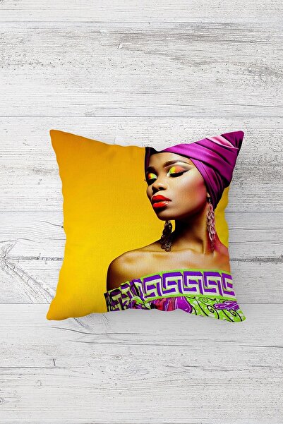 Pelangi غطاء وسادة نسائي أفريقي مطبوع على الوجهين بسحاب مخفي غطاء وسادة للمقعد