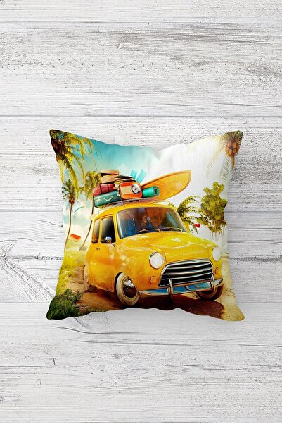 Pelangi غطاء وسادة بسحاب مخفي مطبوع على الوجهين بنمط فوسفوس أصفر، غطاء وسادة ...