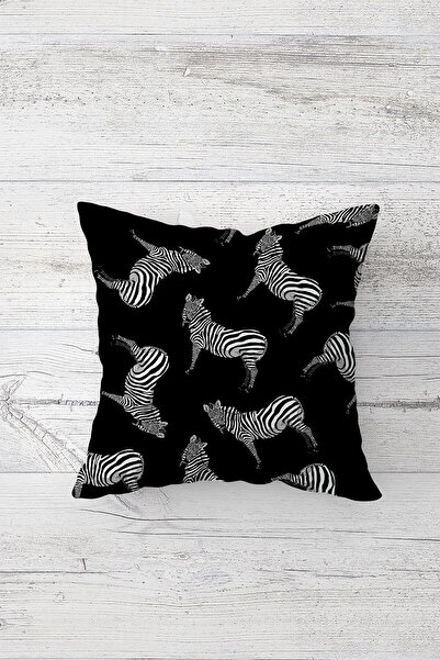 Pelangi غطاء وسادة بسحاب مخفي مطبوع على الوجهين بنمط حمار وحشي، غطاء وسادة لل...