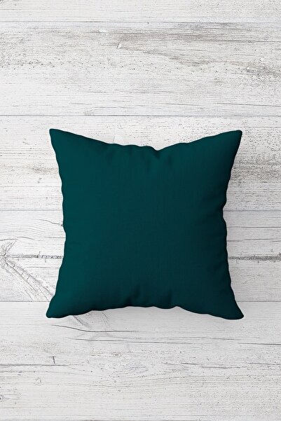 Pelangi Solid Color Dark Green Double Sided Printed Hidden Zippered Pillowcas...