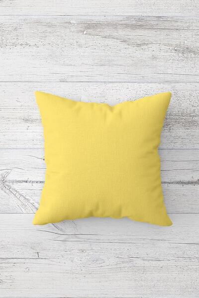 Pelangi غطاء وسادة أصفر بلون سادة مطبوع على الوجهين مع سحاب مخفي وغطاء وسادة ...