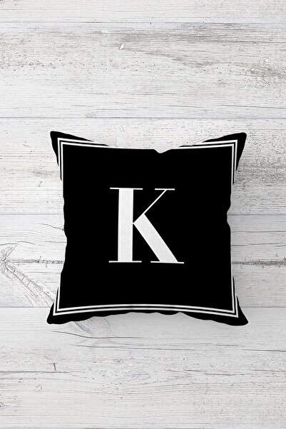 Pelangi Double Sided Printed with Letter K Hidden Zipper Decorative Pillowcas...
