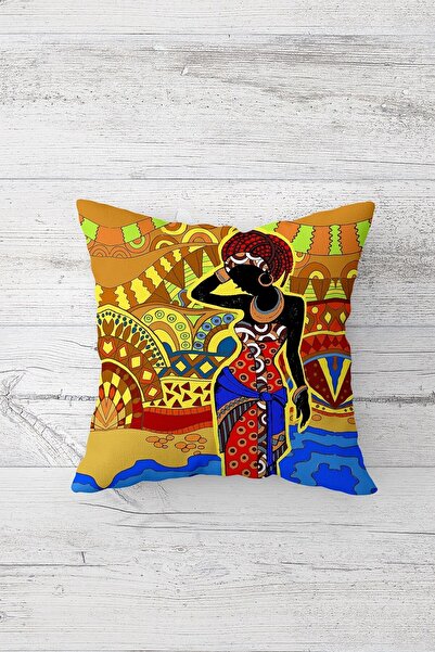 Pelangi المرأة الأفريقية نمط مزدوج الجانب مطبوعة المخفية زيبر وسادة رمي وسادة...
