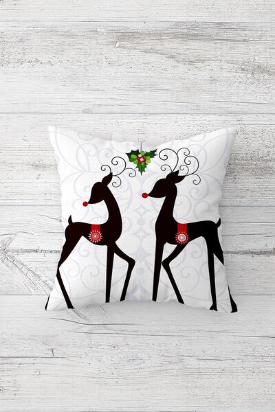 Pelangi Deer New Year Christmas Double Side Printed Hidden Zipper Pillowcase ...