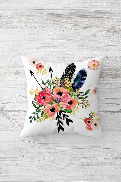 linazaitun One Side Printed Hidden Zipper Decorative Pillowcase Throw Pillow Case Seat Pillowcase