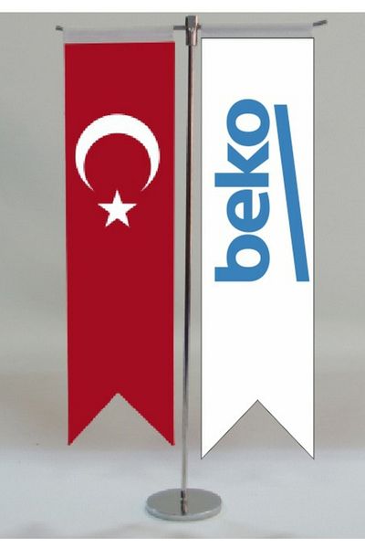 ETİKETLİK FİYATLIK Турско знаме T-образно настолно знаме - две части