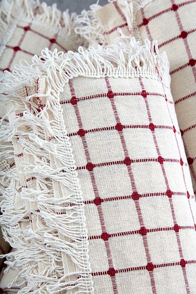 miss linda home collection Калъфка за диван с червен цвят Cotton Buldan Work Claret