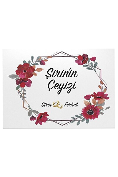 Evrem Kırtasiye Gelin Çeyiz Koli Etiketi 5 Adet A4 Ebat Baskılı Sticker