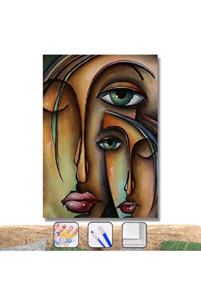 kendinyaphobi Sayılarla Boyama Seti Çerçeveli Kasnaklı Silüet  40 x 50 cm