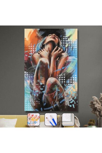 kendinyaphobi Sayılarla Boyama Seti Çerçeveli Kasnaklı Tutku 17  40 x 50 cm